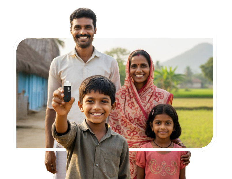 Village community watching together